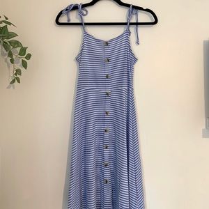 Blue & white striped dress